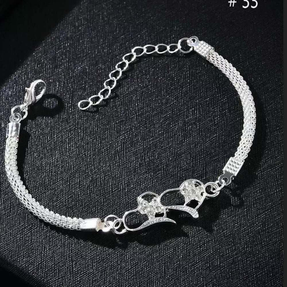 NWT Sterling Silver Crystal Charm Bracelet - Picture 10 of 11